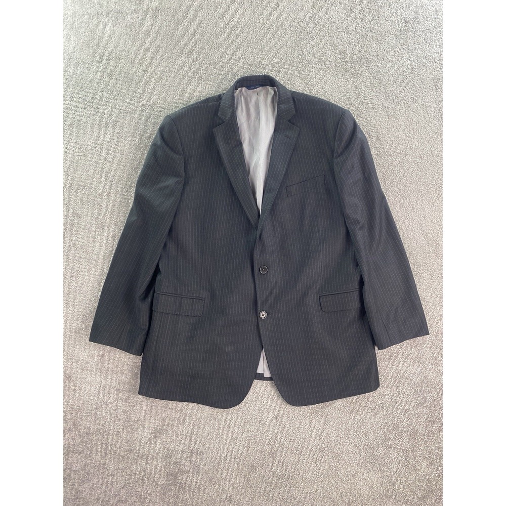 Brooks Brothers Suit Jacket 46 L Gray Wool Pinstriped Regent Fit Explorer Luxury